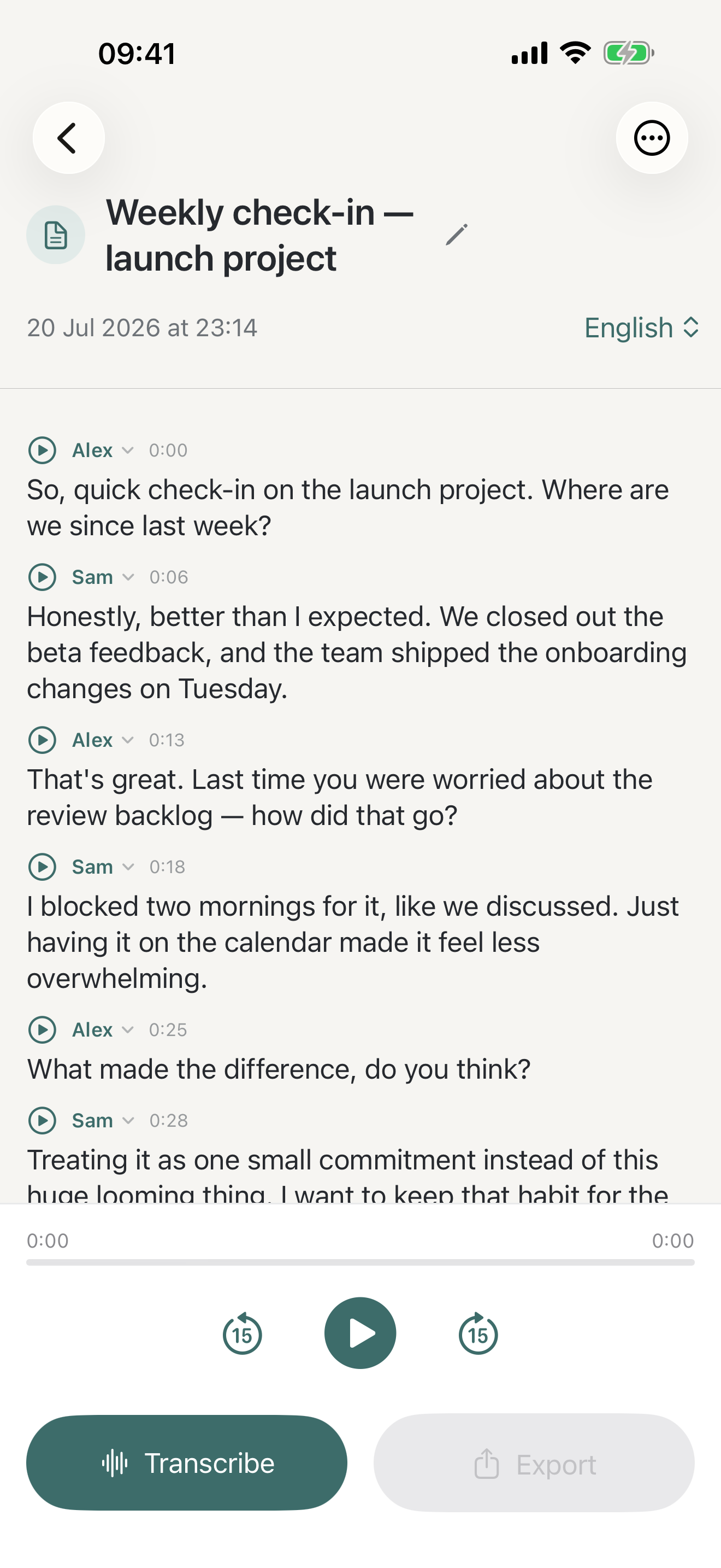 Nasu screenshot — home screen